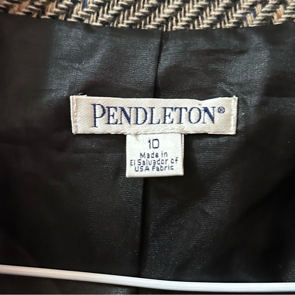 Vintage Pendleton Virgin Wool Lambswool Plaid Blazer Jacket Women’s Size 10 - Picture 5 of 7